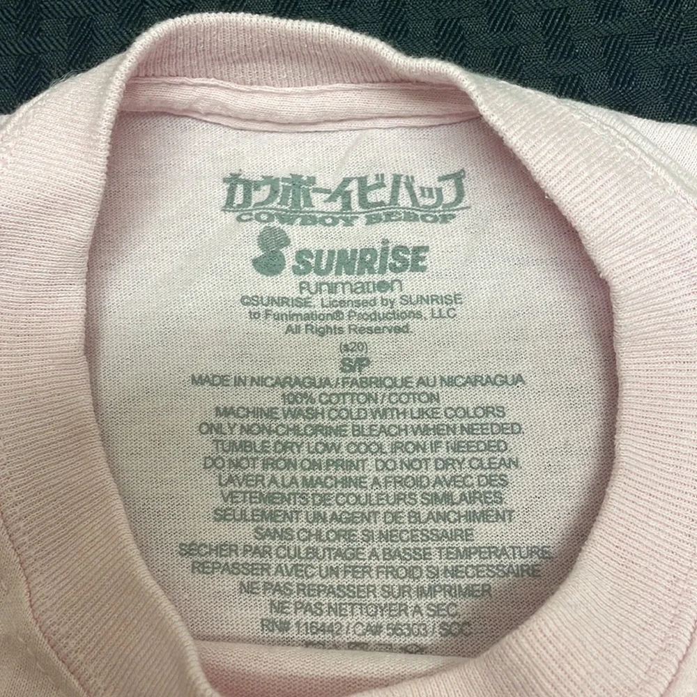 Sunrise Funmation Cowboy Bebop Pink Shirt Size Small - Picture 3 of 4